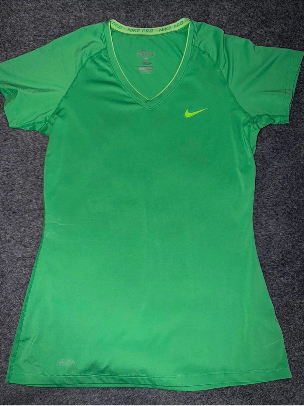 Nike Women's Short-Sleeve V-Neck Athletic Top - Green